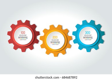 Three Elements Chart, Scheme, Diagram. 3 Infographic Template.