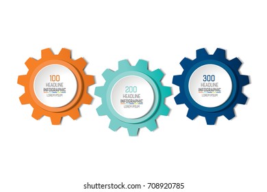 Three elements chart, scheme, diagram. 3 Infographic template.