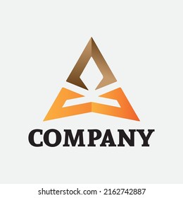 Three elements triangle logo, Abstract symbol business logotype, Triangle logo Simple, Elegant, and Luxurious Logo