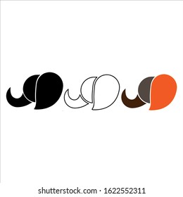 three elephant head logo. symbol, design, and vector svg