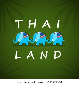 Three elephants as symbol of Thailand