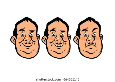 Three emotions head, fat