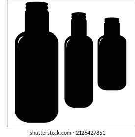 three empty bottles icon for drink