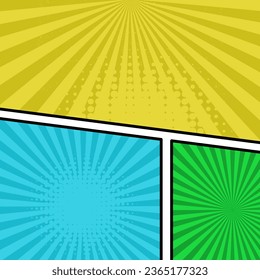 Three empty comic book vector background. Suitable for banner and posters design.