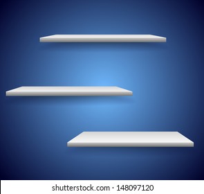 Three empty shelves 