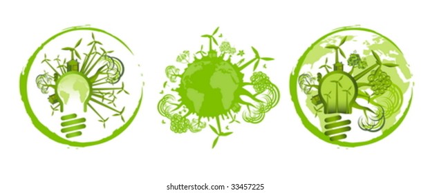 Three environmental concept icons