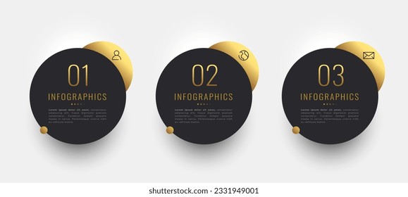 three essential business step for professional infographic banner vector