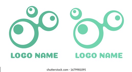 three eye logo blue circle logo simple concept design vector illustration