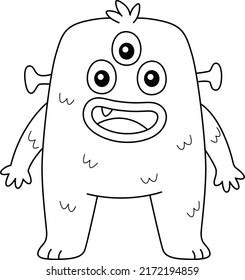 Three Eyed Monster Coloring Page Kids Stock Vector (Royalty Free ...