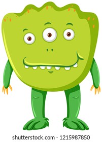 Three eyes monster character illustration
