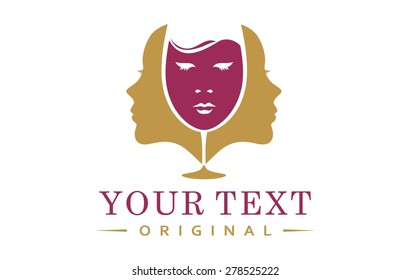 Three face glass wine