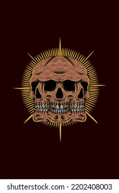 Three face skull vector illustration