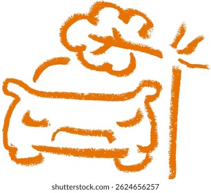 three fall on car accident insurance related icon crayon chalk drawing vector