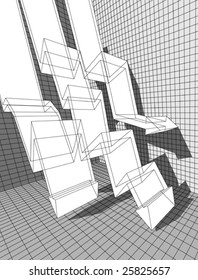 three falling diagram arrows