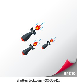Three Falling Missiles Icon