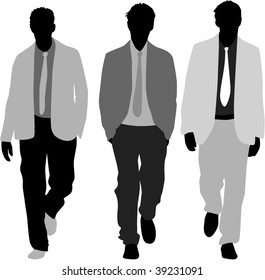 three fashionable men
