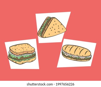 tres iconos de juego de comida rápida
