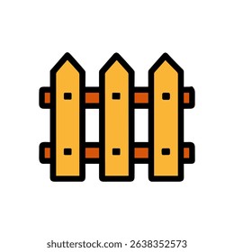 Three fence posts with crossbars icon illustration element