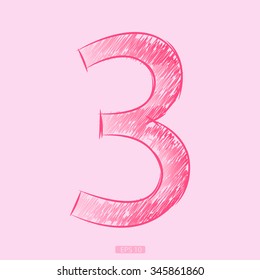 three figure sketch Doodle sketch pink