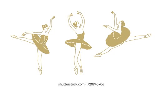 Three figures of dancing ballerinas.