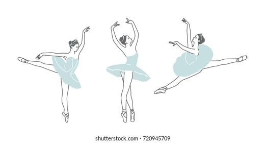 Three figures of dancing ballerinas.