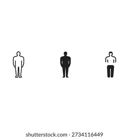 Three figures in linear arrangement stark contrast minimalist design silhouette