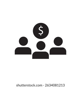 Three figures representing community engagement and financial growth in modern society
