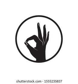 three finger hand circle logo design template