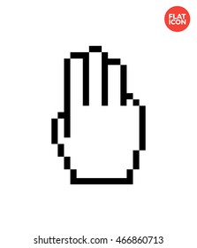 Three finger Icon Flat Style Isolated Vector Illustration