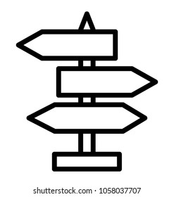 Three finger posts for road directions 