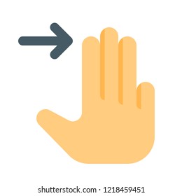 Three finger right swipe