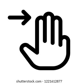 Three finger right swipe