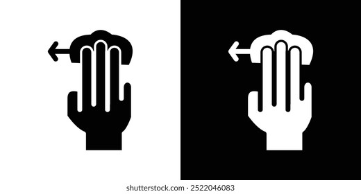 Símbolo de vetor simples de design de ícone de rolagem de três dedos