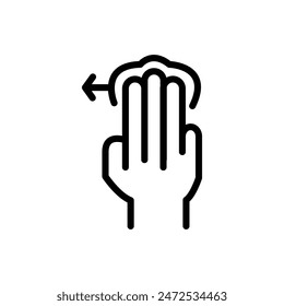 Three Finger Scroll Icon for Touchscreen Navigation and Gestures