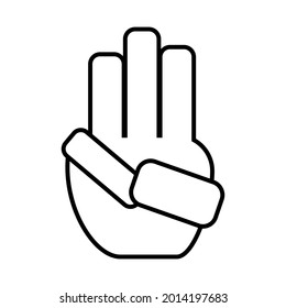 Three finger for symbol finger