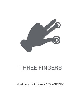 Three fingers command icon. Trendy Three fingers command logo concept on white background from Hands collection. Suitable for use on web apps, mobile apps and print media.
