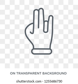 Three fingers command icon. Trendy flat vector Three fingers command icon on transparent background from Hands and guestures collection. High quality filled Three fingers command symbol use for web