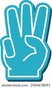 Three fingers foam hand. Cheering color arm