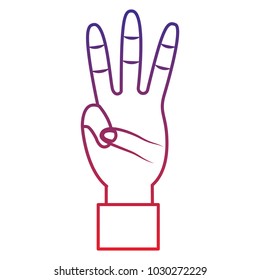 three fingers up hand gesture icon image 