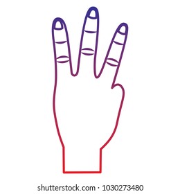 three fingers up hand gesture icon image 
