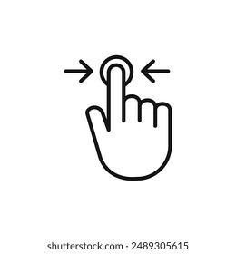 Three fingers horizontal scroll logo sign vector outline