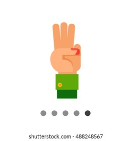 Three Fingers Up Icon