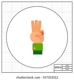 Three Fingers Up Icon