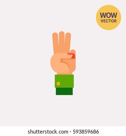 Three Fingers Up Icon