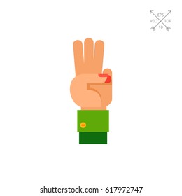 Three Fingers Up Icon