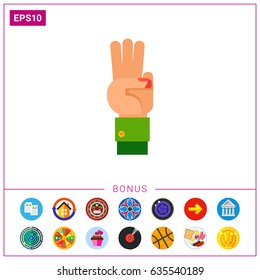 Three Fingers Up Icon