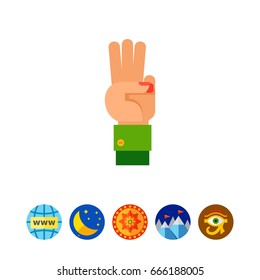 Three Fingers Up Icon