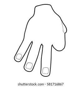 Three fingers icon. Outline illustration of three fingers vector icon for web