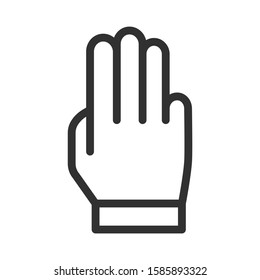Three fingers, linear icon. Editable stroke