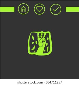 three fingers logo design. simple icon for the web